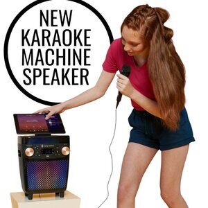 New Karaoke Singing Machine Portable Bluetooth Speaker Microphone Light Show Par